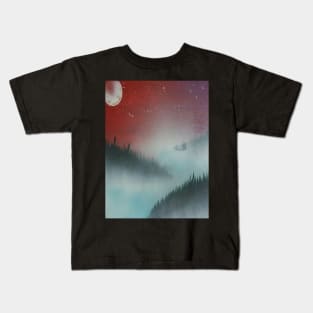 Misty pine river Kids T-Shirt